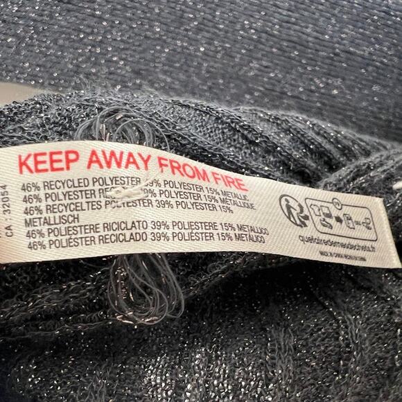 NEW! Daily Practice Anthropologie Sheer Sparkle Sweater Midi Dress MP Gray $118 - Picture 12 of 13